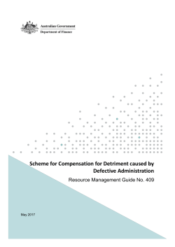 RMG 409 Scheme for compensation for detriment caused by