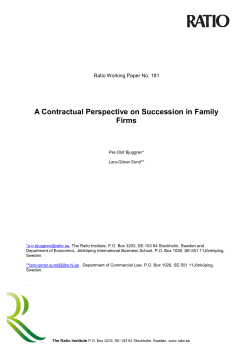 A Contractual Perspective on Succession in Family Firms