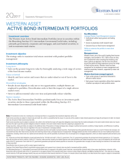 western asset active bond intermediate portfolios