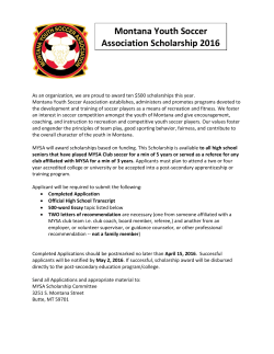 Montana Youth Soccer Association Scholarship 2016 - Mid