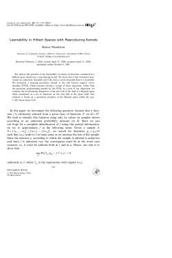 Learnability in Hilbert Spaces with Reproducing Kernels