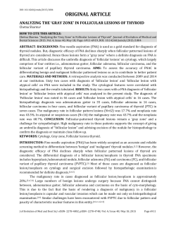 analyzing the `gray zone` in follicular lesions of thyroid