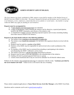 GERTS STUDENT LIFE FUND (SLF) The Gerts Student Life Fund