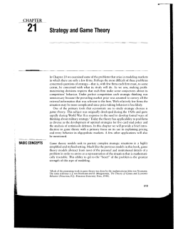 21 Strategy and Game Theory