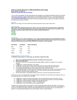 Include pictures in a Microsoft Word Mail Merge