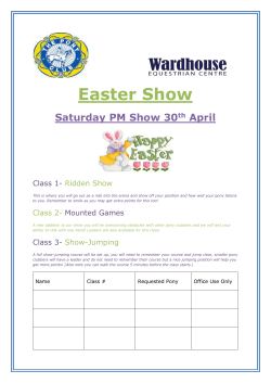 Easter Show Saturday PM Show 30 th April