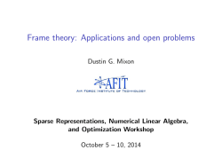 Frame theory: Applications and open problems