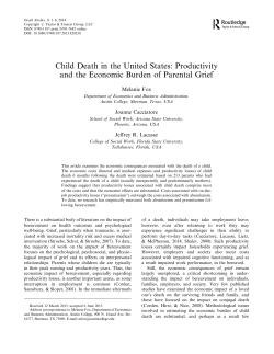 Child Death in the United States: Productivity and the Economic