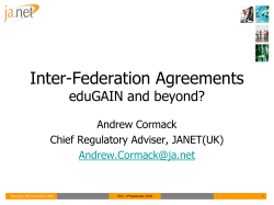 Inter-Federation Agreements