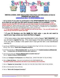 1. Let us know if you plan to participate in the - Switch-A-Roos
