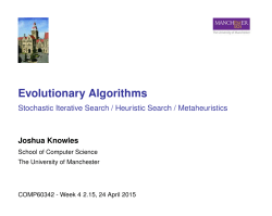 Evolutionary Algorithms - CS StudentNet