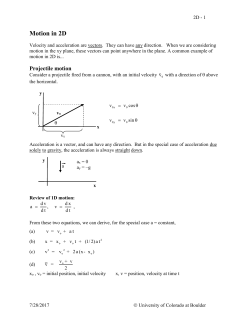 Motion in 1D - University of Colorado Boulder