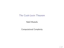 The Cook-Levin Theorem