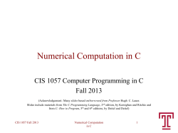 Numerical Computation in C