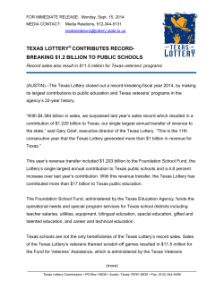 texas lottery contributes record- breaking $1.2 billion to public schools