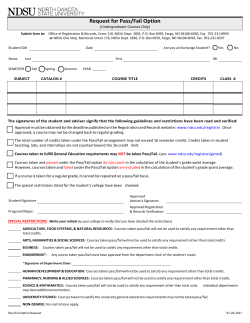 NDSU Request for Pass/Fail Option