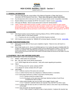 HIGH SCHOOL BASEBALL RULES &ndash; Section 1