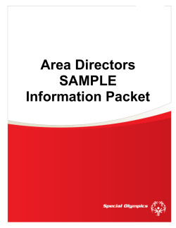 AD Sample Packet for Games - Special Olympics Michigan