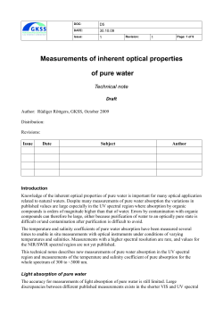 Measurements of inherent optical properties of pure water