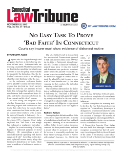 No Easy Task To ProvE `Bad FaiTh` iN CoNNECTiCuT