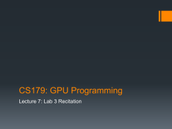 CS179: GPU Programming