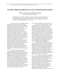 The Role of Referent Indicators in Tests of Measurement Invariance