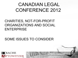 CBA CLC 2012 CHARITIES AND NFP AND SOCIAL ENTERPRISE