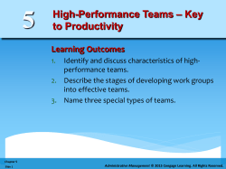 Chapter 5 High Performance Teams