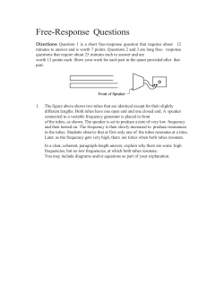 Free-Response Questions Directions: Question 1 is a short free