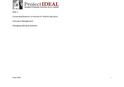 Managing Individual Behavior