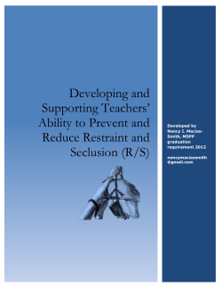 Developing and Supporting Teachers* Ability to Prevent and