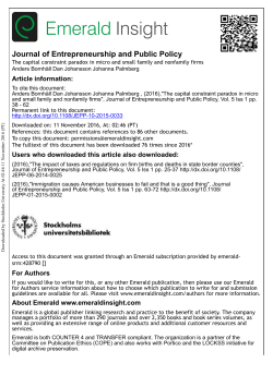 The capital constraint paradox in micro and small family and