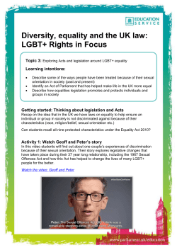 LGBT+ Rights in Focus Topic 3