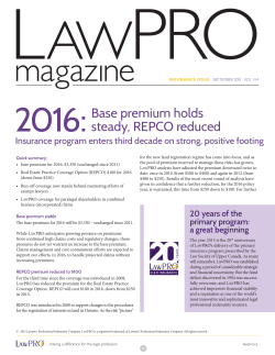Base premium holds steady, REPCO reduced