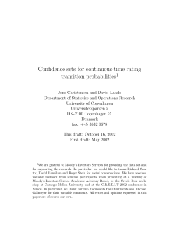 Confidence sets for continuous-time rating transition probabilities