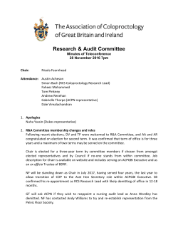 Minutes from last committee meeting