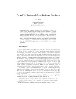 Formal Verification of Chess Endgame Databases