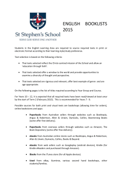 English Booklist 2015