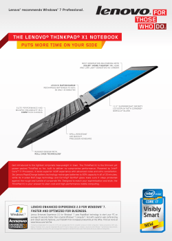 The lenoVo® Thinkpad® X1 noTebook