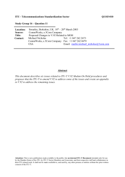 ITU - Telecommunications Standardization Sector