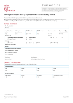 Investigator initiated trials (IITs) under ClinO: Annual Safety Report