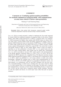 Comments on `Combining spatial transition probabilities for