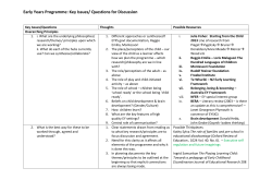 Early Years Programme - an outline of ke