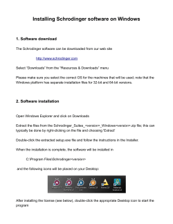 Schrödinger installation guide for WINDOWS