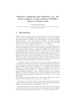 Existence, uniqueness and regularity wrt the initial condition of mild