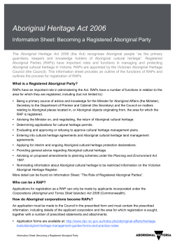 How to become a Registered Aboriginal PartyDOC
