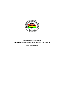 Application Form for HF/VHF/UHF/SHF Radio Networks