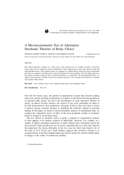 A Microeconometric Test of Alternative Stochastic Theories of Risky