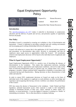 Equal Employment Opportunity Policy