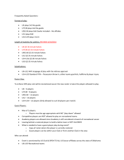 Frequently Asked Questions: Format of play: • U6 plays 3v3 No